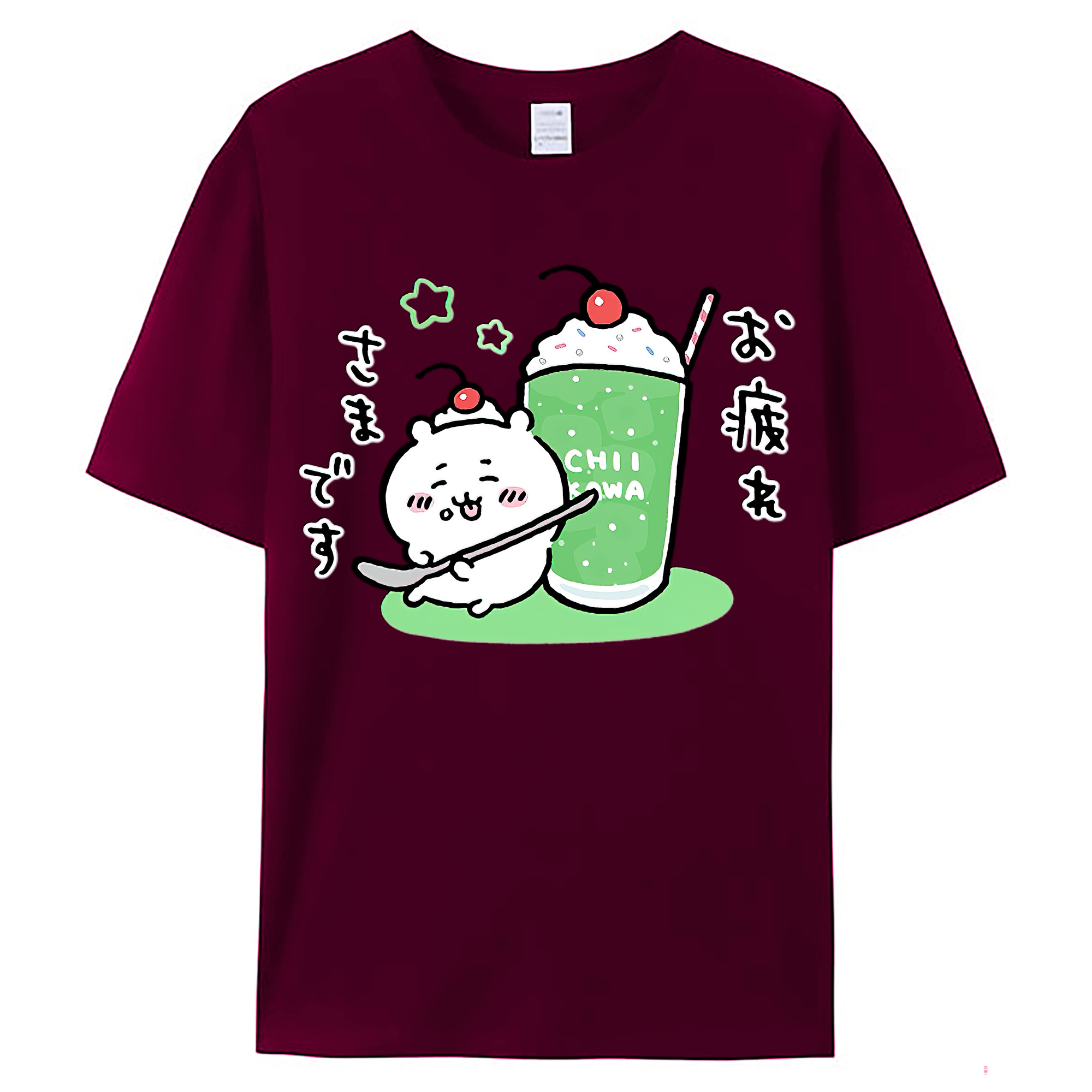 （画像用） ちいかわ ちいかわ Chii-kawa chiikawa レディースカジュアルプリントTシャツ（綿100％）